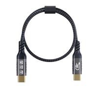 Short USB C Thunderbolt 4 Cable 1.65ft, USB4 Braided Cables 40Gbps, 8K 60Hz PD 240W Compatible with Thunderbolt 4/3, USB4/3, Type C, for Mac MacBook Pro, SSD eGPU, 0.5 Meter