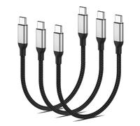 Short USB C to USB C Cable 20cm, 3 Pack PD 60W USB Type C Charger Cable Fast Charge, Phone Charger USB C Charging Lead with Data Transfer For iPhone 15 Pro Max iPad Pro Samsung Galaxy Huawei