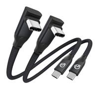Short USB C to USB C Cable 30CM 2 Pack, 90 Degree USBC 3.2 Gen 2x2 20Gbps Data Transfer Cable, PD 3.1 240W 5A, 5K/4K@60Hz Video, Type C to Type C Fast Charging for iPhone 17 16 15, Galaxy S26 S25