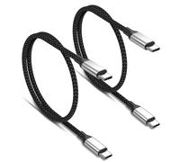 Short USB Type C to Type C Charger Cable 0.5M, 60w PD Fast Charging 1.5FT USBC to USBC Android Auto & Carplay Cable 50CM for Car USB 2.0 for iPhone 17/16/15,iPad Pro Air, Samsung Pixel Black