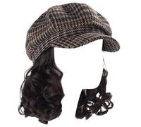 Short Waved Hat Synthetic Curly Ponytail Hat Natural Fake Hair Extension for Travel and Everyday Wear Party Wedding Daily Wigs