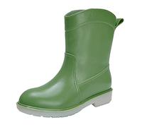 Short Wellies Ladies Waterproof Boots Garden Shoes Women Comfy Fall Boots Womens Rain Hardwearing Slip Non Slip Plastic Cement Rain Shoes Ankle Womens Buckle (Green,5)