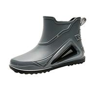 Short Wellies Waterproof Ankle Boots Women Ladies Garden Shoes Boot Cuffs for Women Outdoor Fashion Off Road Mountaineering Lightweight Non Slip Rain Boots Rubber Shoes Fun World Injury Stack Grey