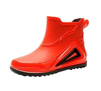 Short Wellies Waterproof Ankle Boots Women Ladies Garden Shoes Boot Cuffs for Women Outdoor Fashion Off Road Mountaineering Lightweight Non Slip Rain Boots Rubber Shoes Fun World Injury Stack Orange