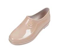 Short Wellies Women Rain Boots Waterproof Low-Cut Anti-Slip Rubber With Soft Sole, Lightweight Garden Shoes For Walking Dog, Fishing, Outdoor Activities UK Size 4-6.5 (Beige,5)