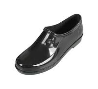 Short Wellies Women Rain Boots Waterproof Low-Cut Anti-Slip Rubber With Soft Sole, Lightweight Garden Shoes For Walking Dog, Fishing, Outdoor Activities UK Size 4-6.5 (Black,6)