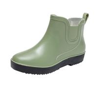 Short Wellies Womens Waterproof Boots Ladies Garden Shoes Huntress Gloss Boots Women's Rain Water Shoes Top Wear Rubber Student Casual Fashion All Outdoor Work Fishing Car Wash Kitchen Non Slip Oversh