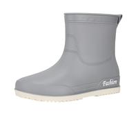 Short Wellington Boots Women's Waterproof Rain Boots Non-Slip Rubber Boots Ankle Boots Rain Boots Fashion Garden Shoes Snow Slip-On Boots Half Height Chelsea Boots Non-Slip Abrasion Resistant, gray, 6