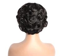 short wig Cut Wig Short Natural Black Wig Wig for Women Breathable Brazilian Wave Wig Slight Curly Layered Wigs