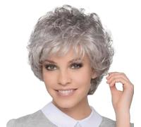 Short Wig,Fluffy Curly Hair Wigs,Role-Playing Wig, for Women Feel Like Human Hair, Natural Daily Use Hair Suitable for Middle-Aged and Old Women and Girls Grayish White (Grayish White)