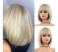 Short Wig With Full Bangs Natural Color Synthetic Wigs For Black White Women Halloween Christmas Cosplay Lolita Hair-ss180
