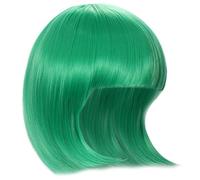 Short Wigs, 11.8 Inch Natural Looking Wig, High Temperature Silk Wig with Bangs, Green with Bangs for Women Girls Cosplay