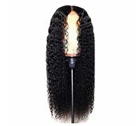 Short Wigs for Women Human Hair UK Women's Wig Black Small Curly Wavy Fiber High Temperature African False Head Cover Curly Human Hair Wig Glueless Lace Front Human Hair Curly (Black, One Size)