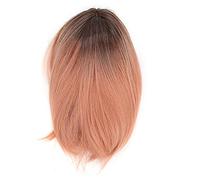 Short Wigs Synthetic Hair Pink Cosplay Women Wigs Heat Resistant Fiber with Air Bangs Short Bob Pink Wig for Parties Halloween Daily Use