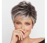 Short Wigs,Wigs for Women Synthetic Hair,Fluffy Short Hair and Curly Hair,Hair Suitable for Middle-Aged and Old Women and Girls,Heat-Resistant Synthetic Fiber A (A)