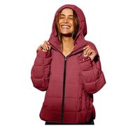 Short Winter Jackets For Women Uk Quilted Puffer Jackets With Hood Ladies Waterproof Coats Hooded Puffer Down Coat Short Jacket With Zipper Warm Long Sleeve Outwear Autumn Winter Tops Windbreaker
