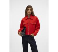 Short Zip-Up Jacket bright red
