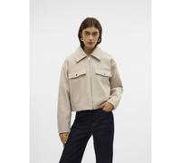 Short Zip-Up Jacket light taupe