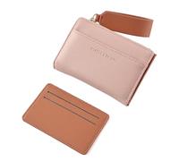 Short Zip Wallet, Zip Wallet with Wrist Strap, Lightweight Credit Card Holder with Lanyard, Design with Short Coin Purses and Large Capacity Card Slots for Teenag, pink, see description, See