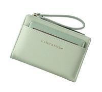 Short Zipper Wallet, Zipper Wallet with Hand Strap, Lightweight Credit Card Wallet with Lanyard | Coin Storage Wallet, Green, Se référer au descriptif, Refer to description