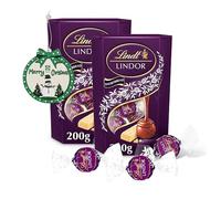 Shortbread Biscuits Lindt Chocolates Truffles - Pack of 2 x 200g Milk Chocolate Truffles with Shortbread Pieces & Christmas Tree Decoration. Great for Chocolate Gifts or Christmas Stocking Fillers