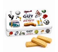 Shortbread Biscuits Tin for Mens Gifts - To The Best Guy in The World Tin Filled with Scottish Shortbread Fingers 300g & Topline Card. Biscuits Gift Set for Husband or Dad Birthday Gifts, Fathers Day