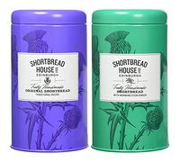 Shortbread House of Edinburgh, Handmade Original Shortbread Biscuits, 140g Tin & Handmade Scottish Shortbread with Stem Ginger, 140g Tin