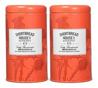 Shortbread House of Edinburgh | Truly Handmade Shortbread with Dark Chocolate & Orange | 140g Tin (Pack of 2)