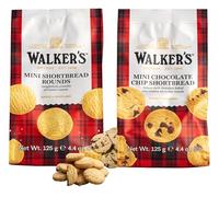 Shortbread Mini Rounds in All Butter and Chocolate Chips - Walkers Shortbread Biscuits (2 x 125g) Suitable for Vegetarians and Kosher