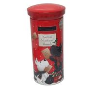 Shortbread Rounds Biscuit Festive Red Tin Tall Collectible Post Box Design with Dogs Seasonal Treat Crunchy Traditional Butter Cookies Wide