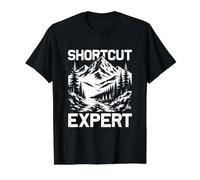 Shortcut Expert Mountaineer Funny Hiking Hiker Value Graphic T-Shirt, Men, Black, XL