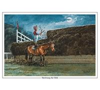 Shortening the Odds by Thelwell. Horse racing or point to point themed greeting card. Large A5 size. Perfect gift for horse lovers.