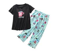 Shorts and Top Set Women Women's Pyjama Sets Print Short Sleeve - Summer Pajamas Casual Loose Nightwearsets Tracksuit New Nightgowns Petite Pyjamasets Ladies Lounge Suits