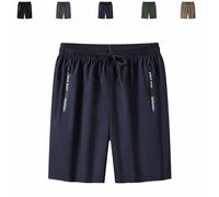 Shorts for Senior Women Over 50, Ice Silk Quick Drying Stretch Cooling Active Shorts (Blue,L)