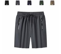 Shorts for Senior Women Over 50, Ice Silk Quick Drying Stretch Cooling Active Shorts (Gray,XL)