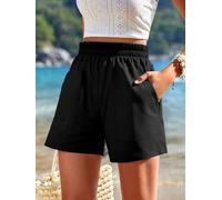 Shorts for Women Casual Elastic High Waisted Comfy with Two Big Pocket | Y2K Preppy Stuff,Beach 2026 Vacation Travel,Athletic Workout Summer Outfits Elastic waist,Hot Pants,frayed bottom,Vintage