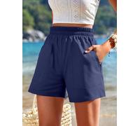Shorts for Women Casual Elastic High Waisted Comfy with Two Big Pocket | Y2K Preppy Stuff,Beach 2026 Vacation Travel,Athletic Workout Summer Outfits Elastic waist,Hot Pants,frayed bottom,Vintage