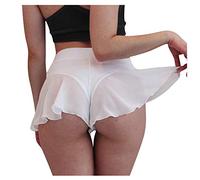 Shorts for Women Ruffled Pants Bikini Mini High Tight Shorts Female Dance Pole Waist Pants Jean Shorts for Women High Waist White