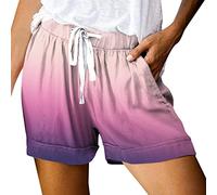 Shorts for Women UK Plus Size Elastic High Waist Cotton with Pocket Linen Shorts Solid Wide Legs Shorts Drawstring Straight Legs Tracksuit Bottoms Ladies Beach Shorts