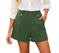 Shorts for Women UK Tailored Bermuda Shorts with Pockets Womens Clothes Elastic High Waisted Wide Leg Summer Pants Casual Business Office Work Golf Smart Suits Dress Pants Plus Size Summer Clothes