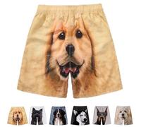 Shorts with Dog Face on Butt, 3D Graphic Funny Dog Beach Boxer Shorts, Funny Short for Men and Women. (A,XL)