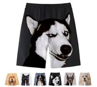 Shorts with Dog Face on Butt, 3D Graphic Funny Dog Beach Boxer Shorts, Funny Short for Men and Women. (F,XL)