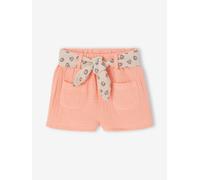 Shorts with Printed Belt for Girls coral
