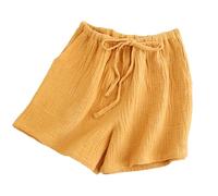 Shorts Women's Summer Shorts New Summer Shorts Made of Crinkle Fabric for Women Large House Trousers That Can Be Worn Outside Beach Trousers with Coloured Drawstring Sleep Pants Festival Women's
