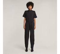 Shortsleeve Workwear Jumpsuit - Black - Women XS