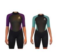Shorty Womens Wetsuit 3mm Neoprene Ladies Swim suit, back zip, perfect for Scuba Diving, snorkelling Summer wild swimming stand up paddleboarding (UK14, Teal)
