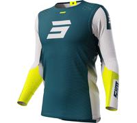 Shot Aerolite Honor Motocross Jersey, white-blue-yellow, size S for Men
