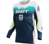 Shot Aerolite HVA Motocross Jersey, blue, size XL for Men