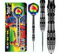 Shot! AI Mimic Steel Tip Dart Set 90% Tungsten Barrels, Front Weighted professional darts for bristle dartboard