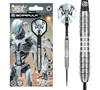 Shot! AI Scorpula Steel Tip Darts Set 90% Tungsten Barrels Handcrafted Professional Dart Set & Flights Made in New Zealand, Metal Tip for Bristle Dartboard (24, Grams)